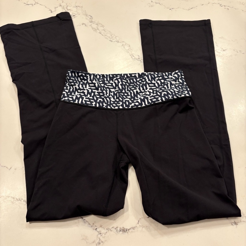 Y2K Lululemon Mid Rise Flare Yoga Pants Black 8 Tall / Long Inseam